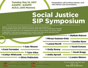 Social Justice SIP Symposium flyer