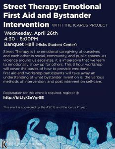 Street Therapy: Emotional First Aid and Bystander Intervention flyer
